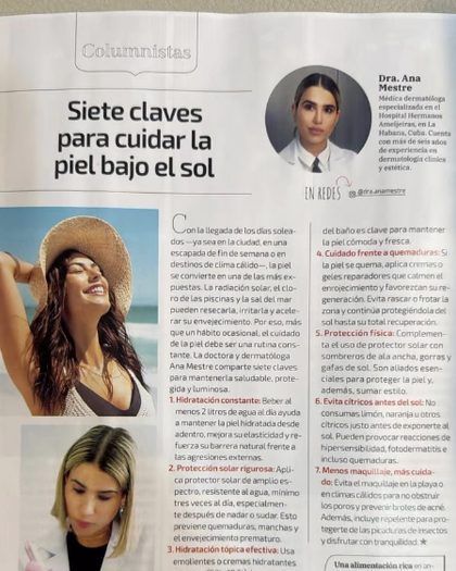 Publicación de Instagram de la Dra. Ana Mestre